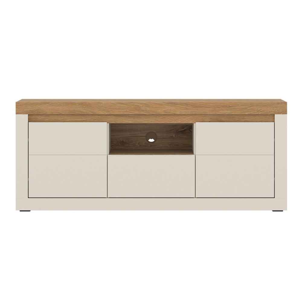 Nessa Wooden TV Stand 2 Doors 1 Drawer in Cashmere and Stone Oak with LED