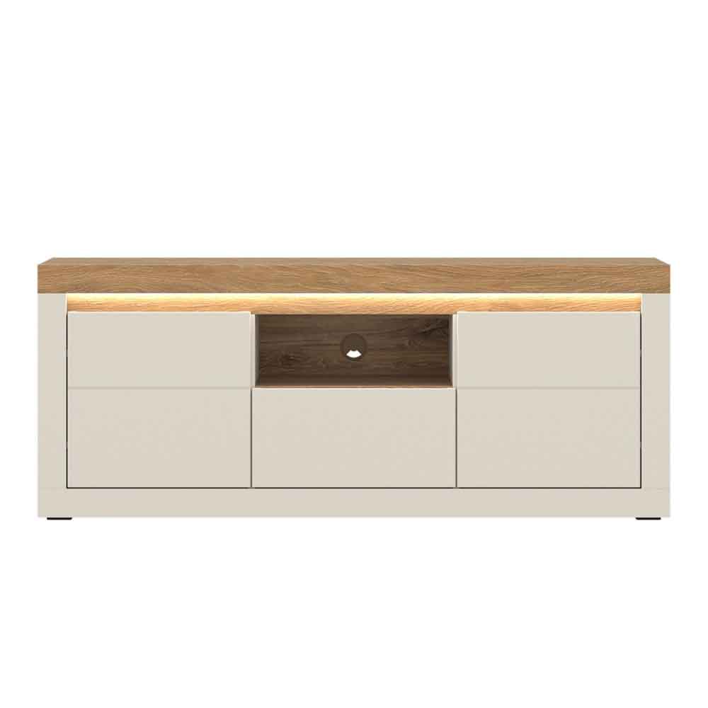 Nessa Wooden TV Stand 2 Doors 1 Drawer in Cashmere and Stone Oak with LED
