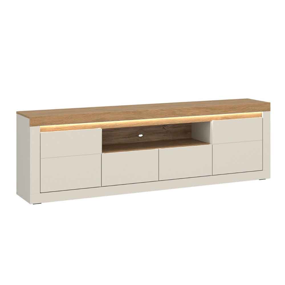 Nessa Wooden TV Stand 2 Doors 2 Drawers in Cashmere and Stone Oak with LED