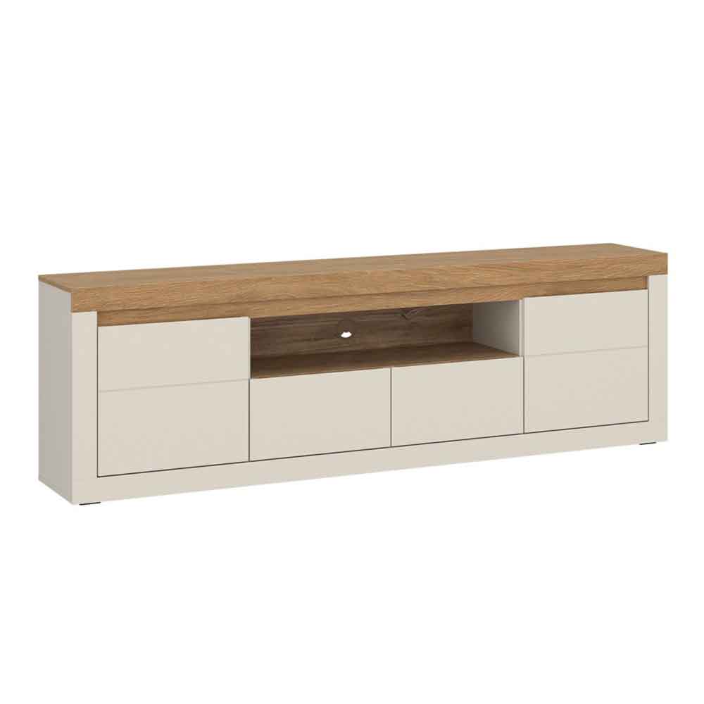 Nessa Wooden TV Stand 2 Doors 2 Drawers in Cashmere and Stone Oak with LED