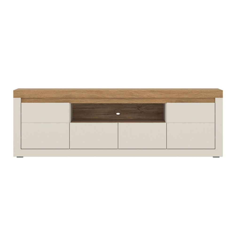 Nessa Wooden TV Stand 2 Doors 2 Drawers in Cashmere and Stone Oak with LED