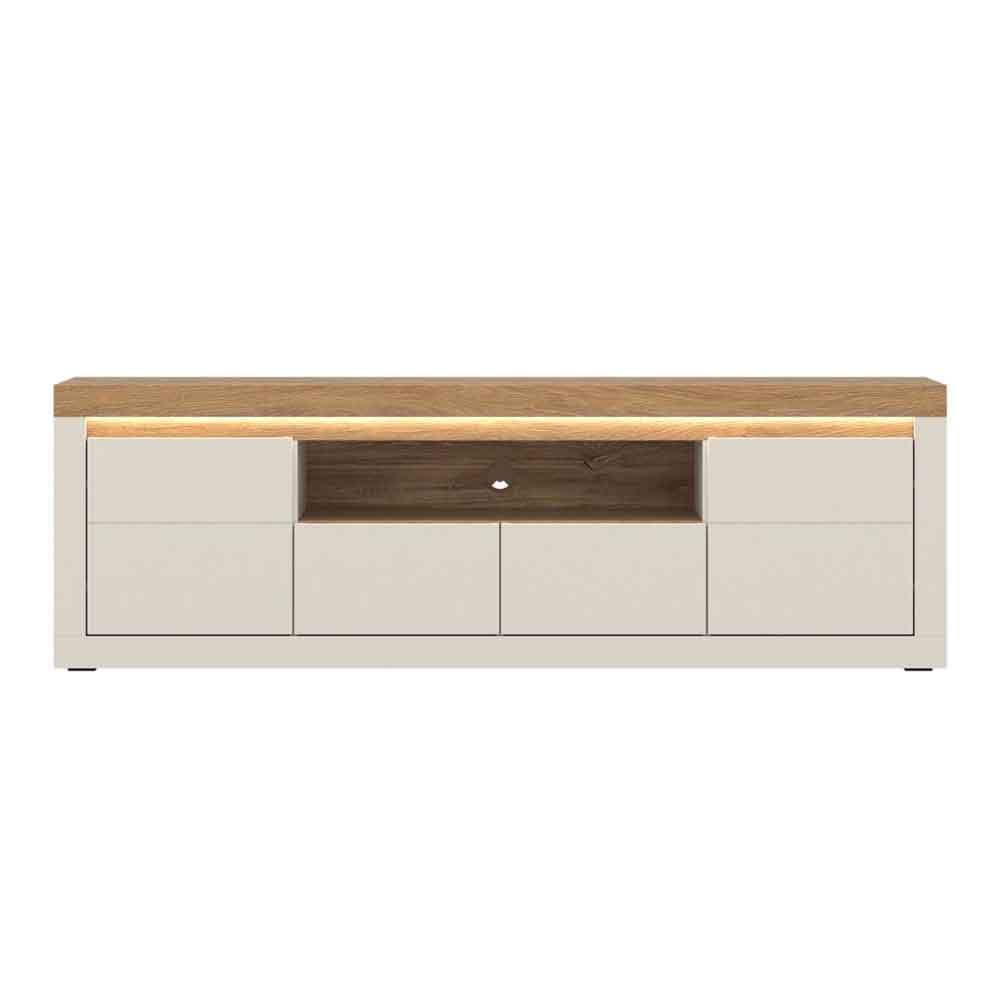 Nessa Wooden TV Stand 2 Doors 2 Drawers in Cashmere and Stone Oak with LED