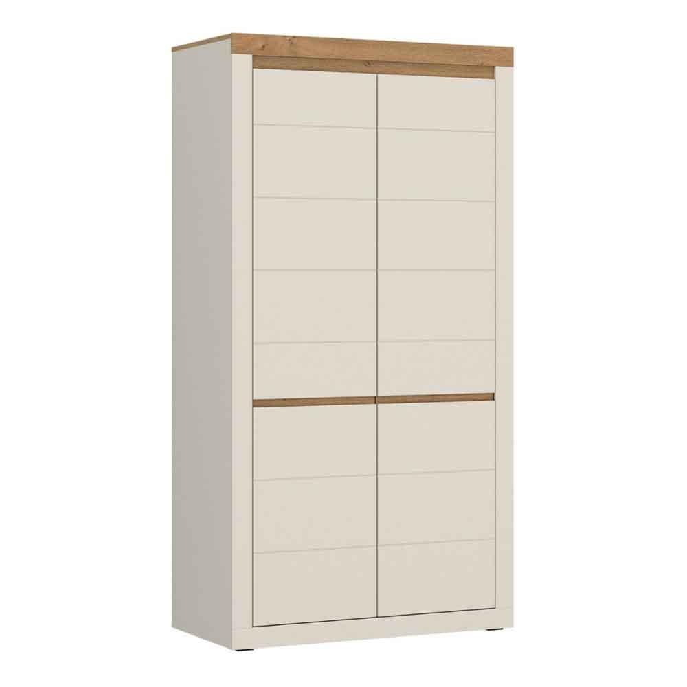 Nessa Wooden Wardrobe 2 Doors in Cashmere and Stone Oak with LED