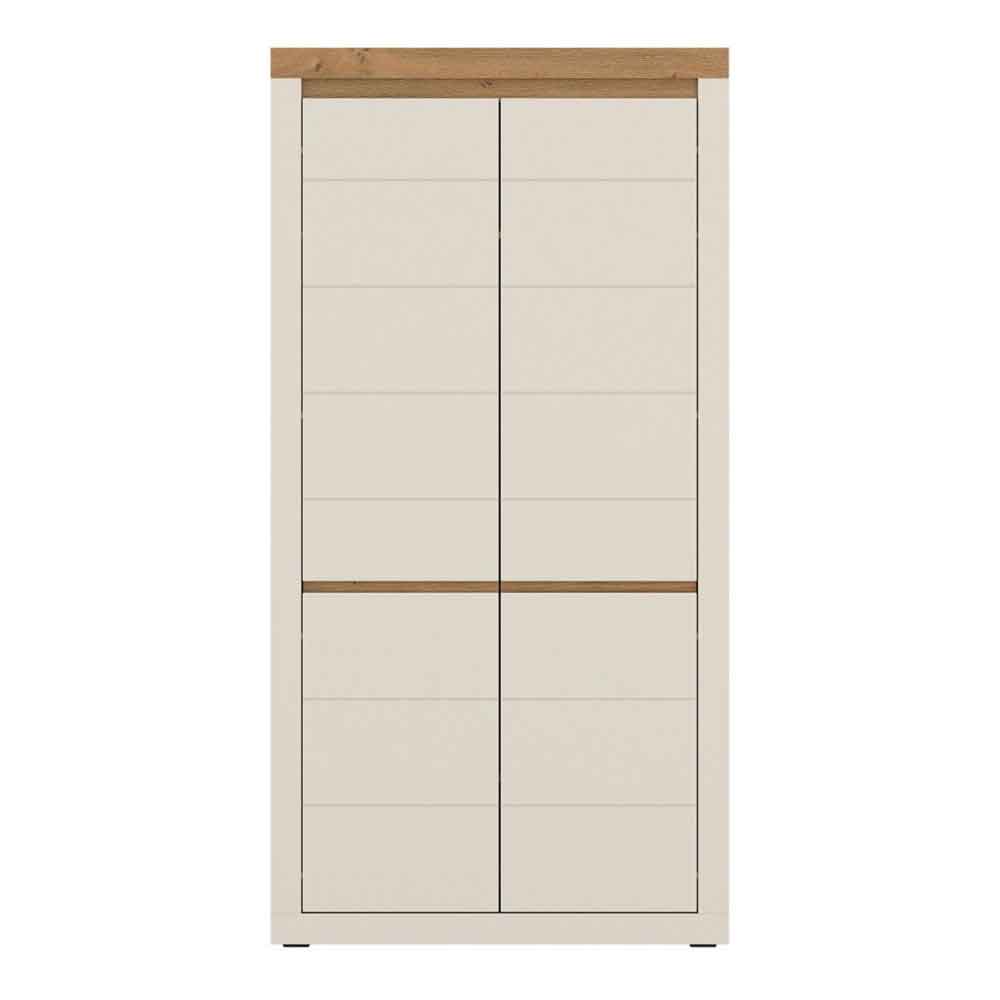 Nessa Wooden Wardrobe 2 Doors in Cashmere and Stone Oak with LED