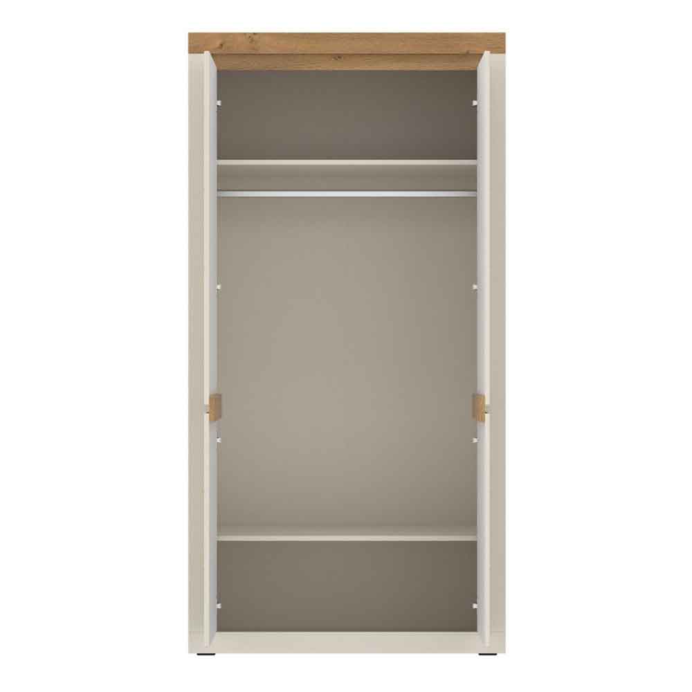 Nessa Wooden Wardrobe 2 Doors in Cashmere and Stone Oak with LED