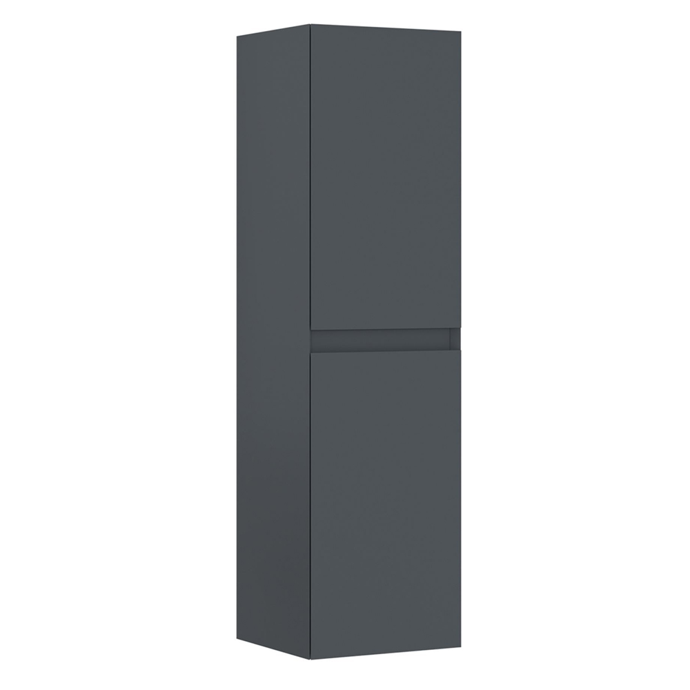 Nest Tall Wooden Wall Mounted Bathroom Storage Cabinet in Matte Anthracite