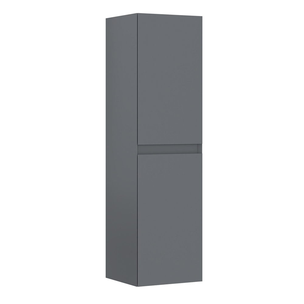 Nest Tall Wooden Wall Mounted Bathroom Storage Cabinet in Matte Grey