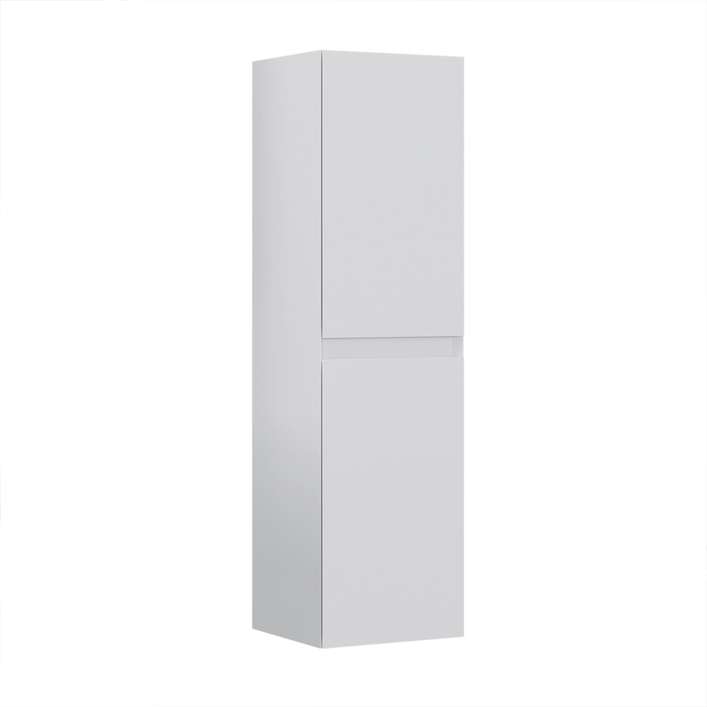 Nest Tall Wooden Wall Mounted Bathroom Storage Cabinet in Matte White