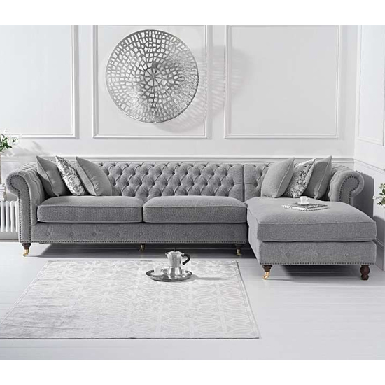 Nesta Large Linen Right Facing Corner Chaise Sofa In Grey_1