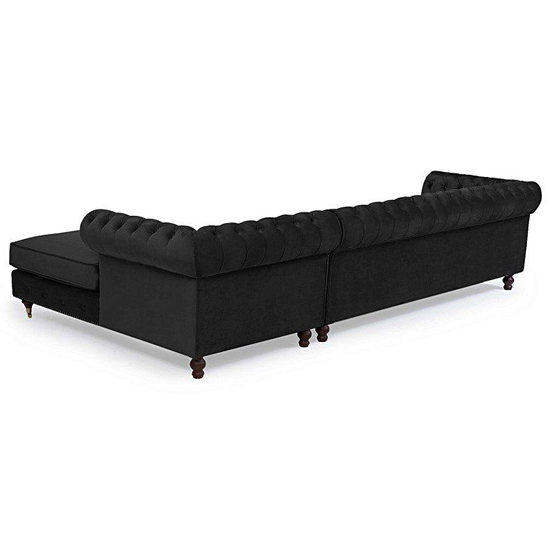 Nesta Large Velvet Left Facing Corner Chaise Sofa In Black_6
