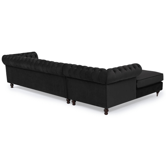 Nesta Large Velvet Right Facing Corner Chaise Sofa In Black_5