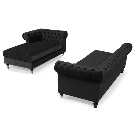 Nesta Large Velvet Right Facing Corner Chaise Sofa In Black_6