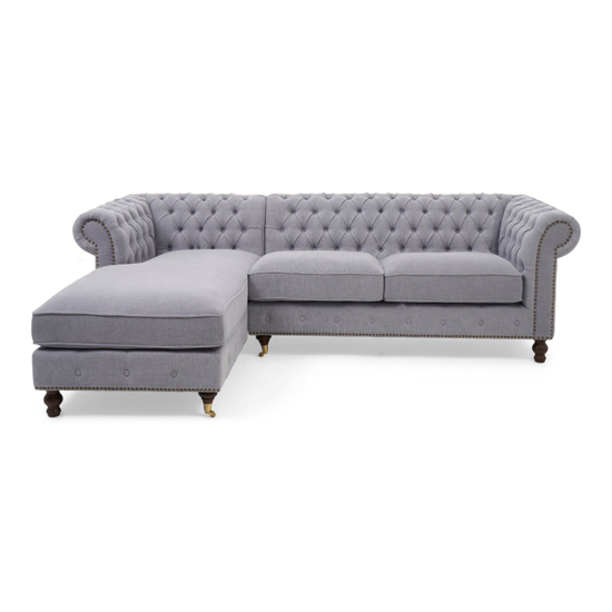 Nesta Medium Linen Left Facing Corner Chaise Sofa In Grey_3