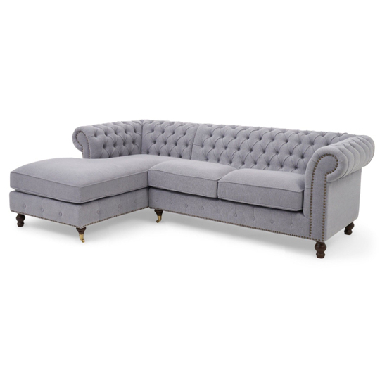 Nesta Medium Linen Left Facing Corner Chaise Sofa In Grey_4