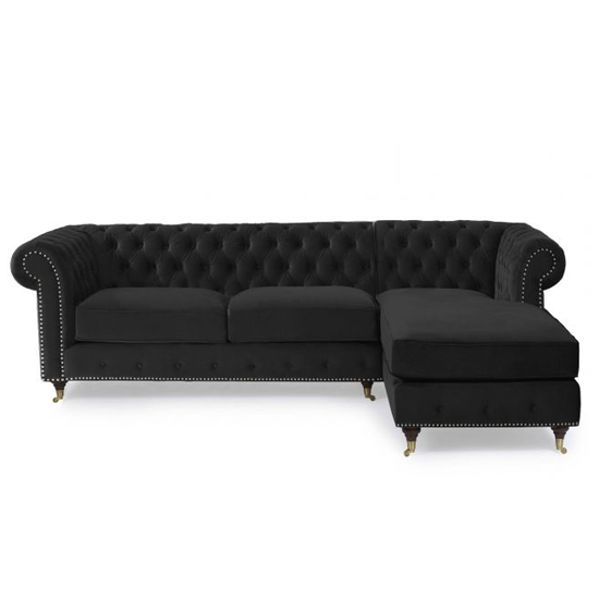 Nesta Medium Velvet Left Facing Corner Chaise Sofa In Black_2