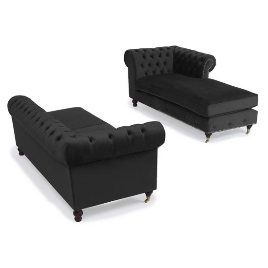 Nesta Medium Velvet Left Facing Corner Chaise Sofa In Black_5