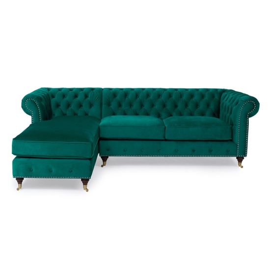 Nesta Medium Velvet Left Facing Corner Chaise Sofa In Green_3