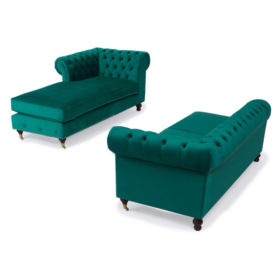 Nesta Medium Velvet Left Facing Corner Chaise Sofa In Green_4
