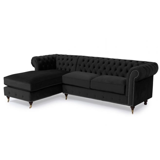 Nesta Medium Velvet Right Facing Corner Chaise Sofa In Black_3