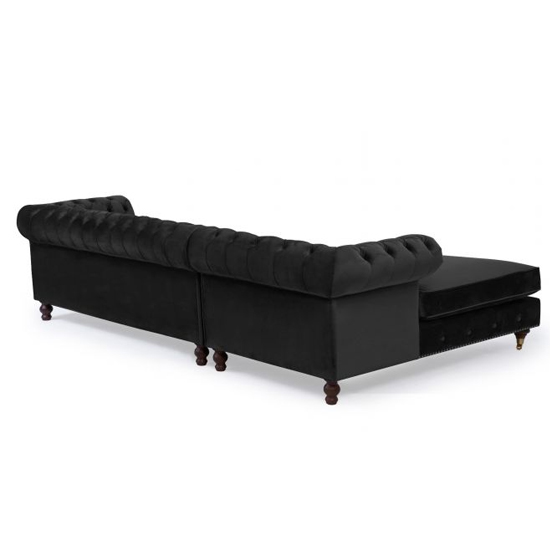 Nesta Medium Velvet Right Facing Corner Chaise Sofa In Black_4