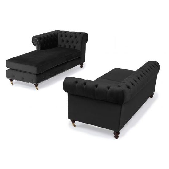 Nesta Medium Velvet Right Facing Corner Chaise Sofa In Black_5
