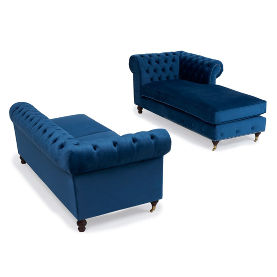 Nesta Medium Velvet Right Facing Corner Chaise Sofa In Blue_4