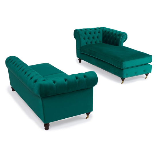 Nesta Medium Velvet Right Facing Corner Chaise Sofa In Green_4