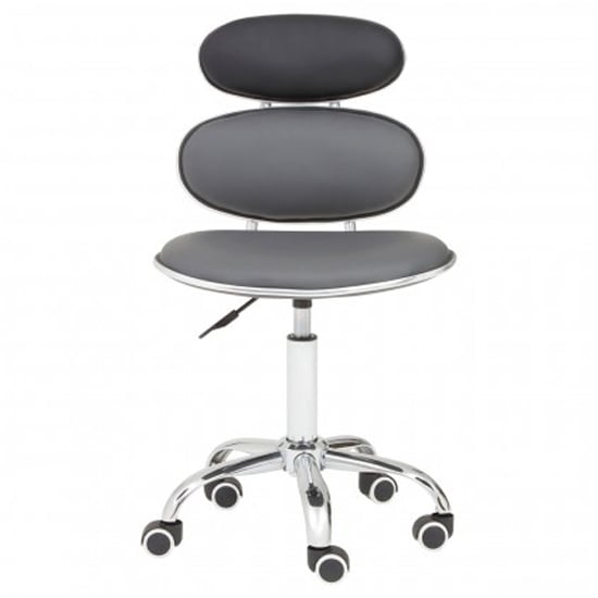 Netoca Home And Office Leather Chair In Black And Grey