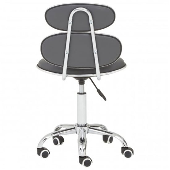Netoca Home And Office Leather Chair In Grey With Chrome Base
