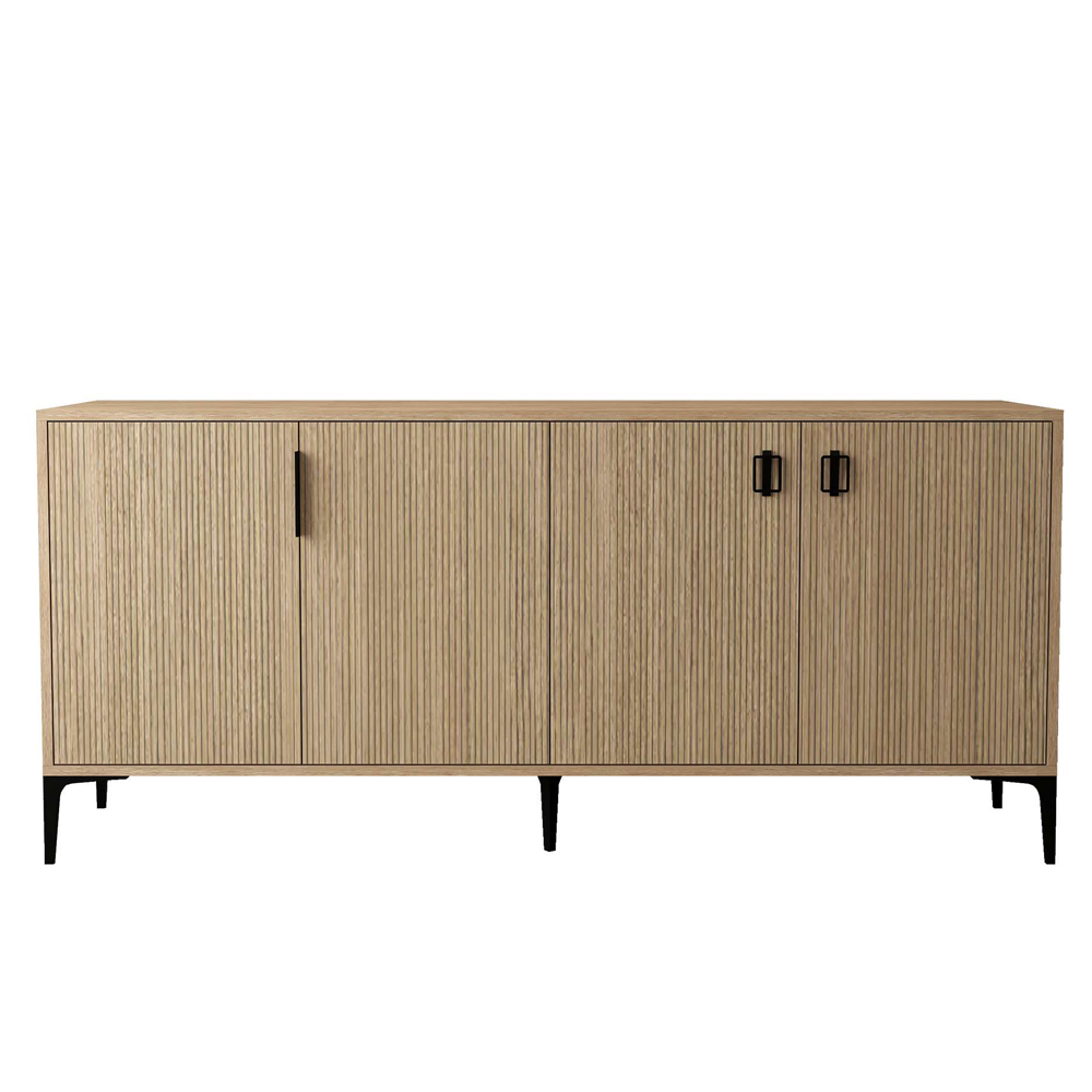 Neva Wooden Sideboard with 4 Doors in Sapphire Oak