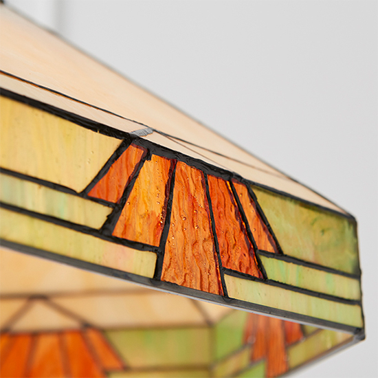 Nevada Medium Tiffany Glass Pendant Light In Dark Bronze