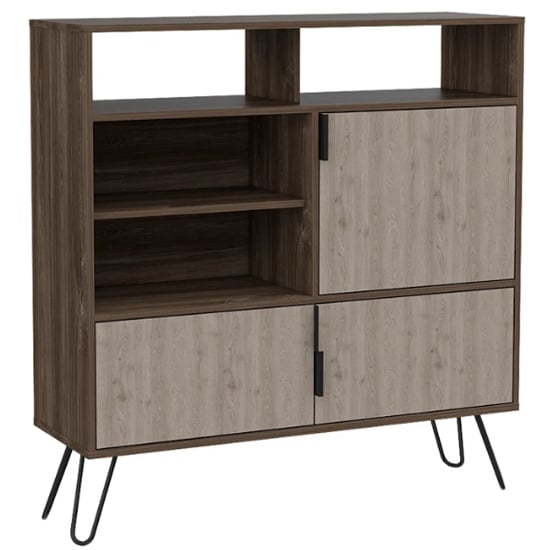 Newcastle Wooden High Sideboard In Smoked Bleached Oak_1
