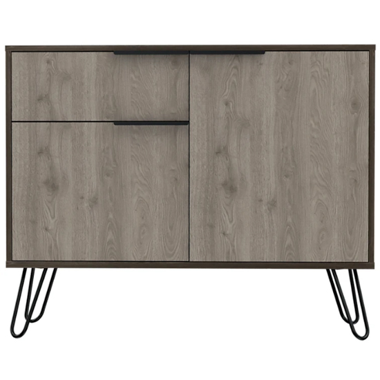 Newcastle Wooden Sideboard In Smoked Bleached Oak With 2 Doors_2