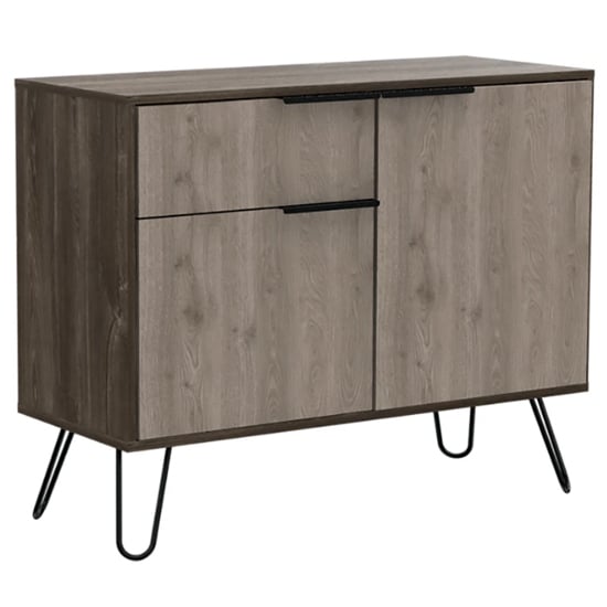 Newcastle Wooden Sideboard In Smoked Bleached Oak With 2 Doors_1