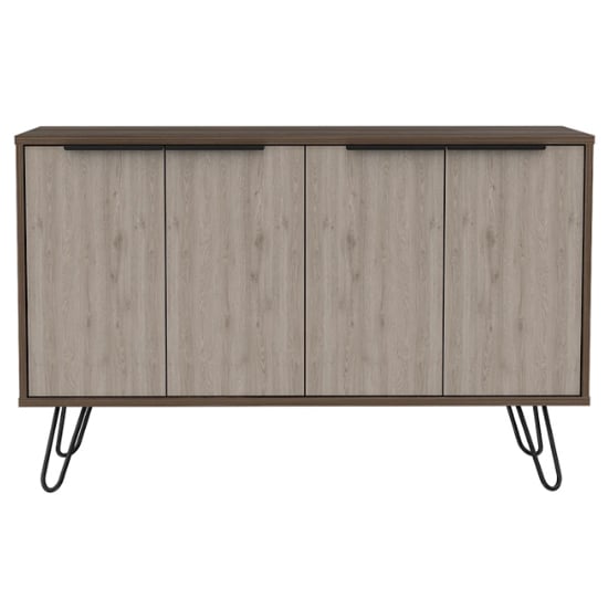 Newcastle Wooden Sideboard In Smoked Bleached Oak With 4 Doors_2