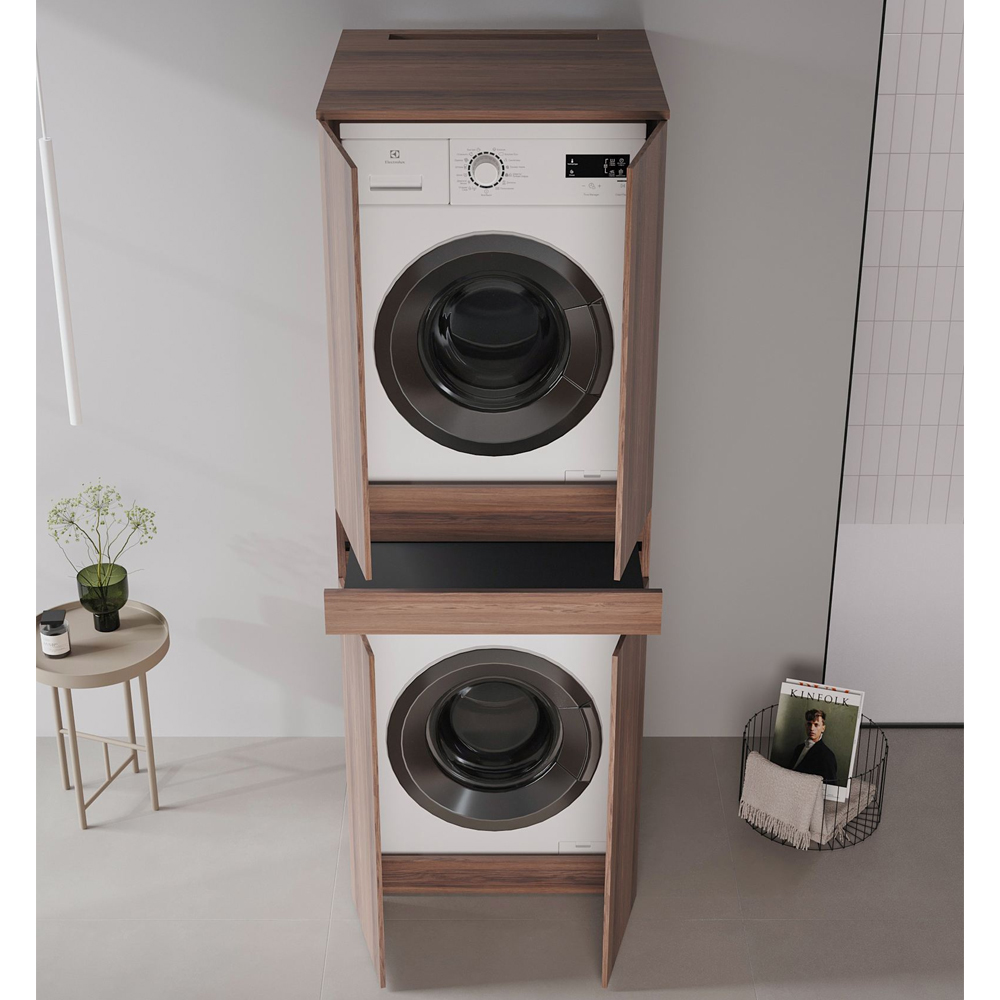 Neve Wooden Washing Machine Cabinet in Dark Walnut