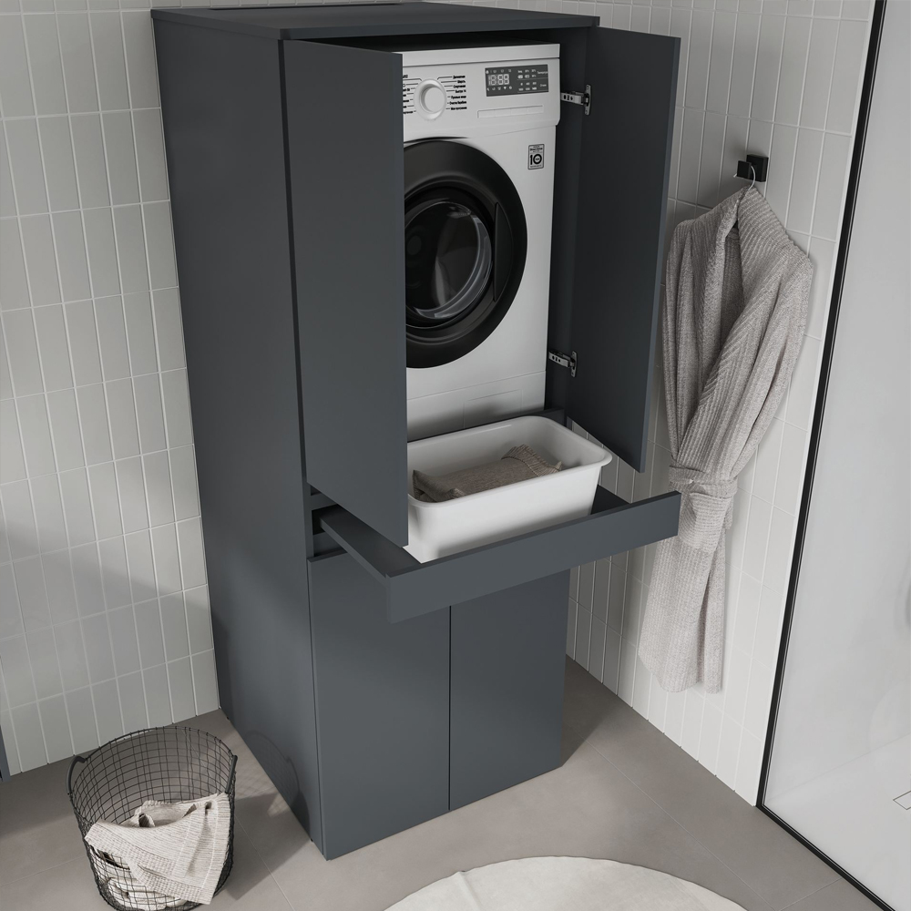 Neve Wooden Washing Machine Cabinet in Matte Anthracite