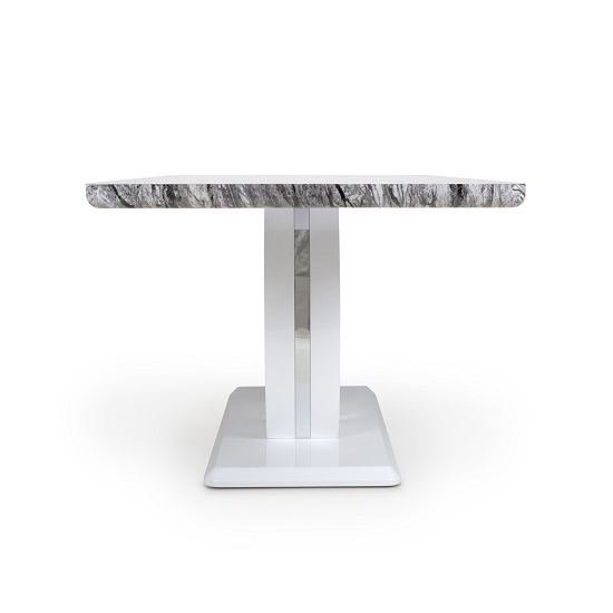 Naiva Marble Gloss Effect Large Dining Table With White Base_3