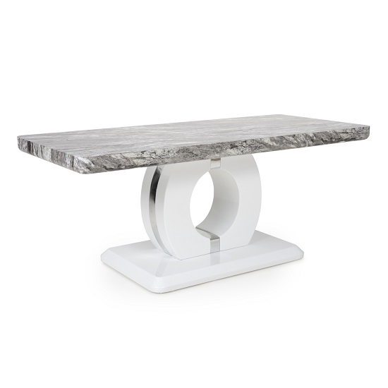 Read more about Naiva marble gloss effect coffee table with white base