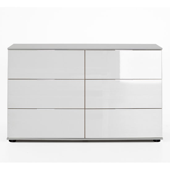 New Xork Wooden Chest Of Drawers In High Gloss White Furniture in Fashion