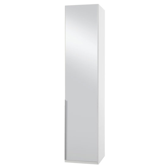 New York Mirrored Wardrobe In White With 1 Door