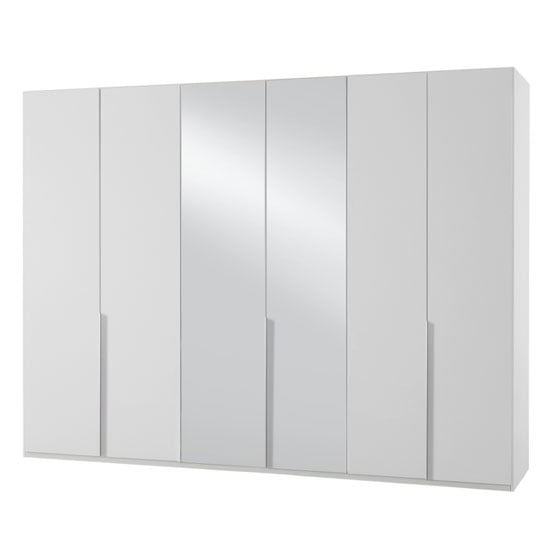 New York Mirrored Wardrobe In White With 6 Doors Furniture in Fashion