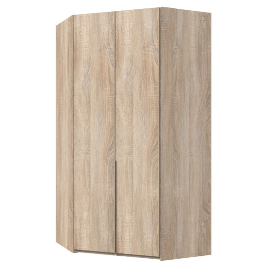 New York Tall Wooden Corner Wardrobe In Oak Furniture in Fashion