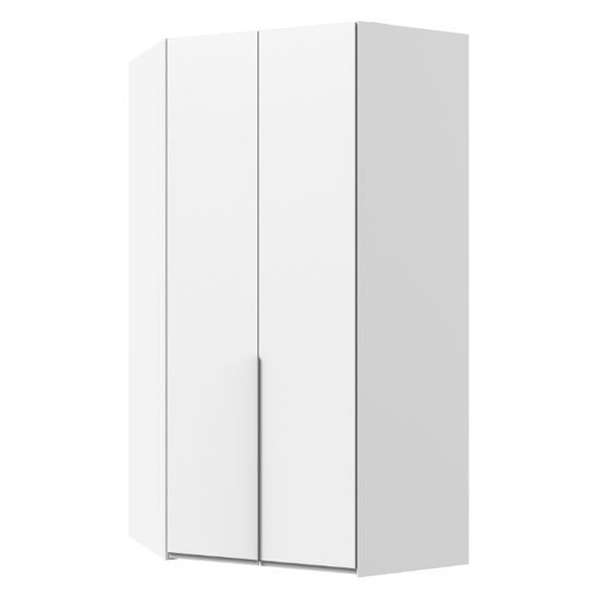 Read more about New york tall wooden corner wardrobe in white