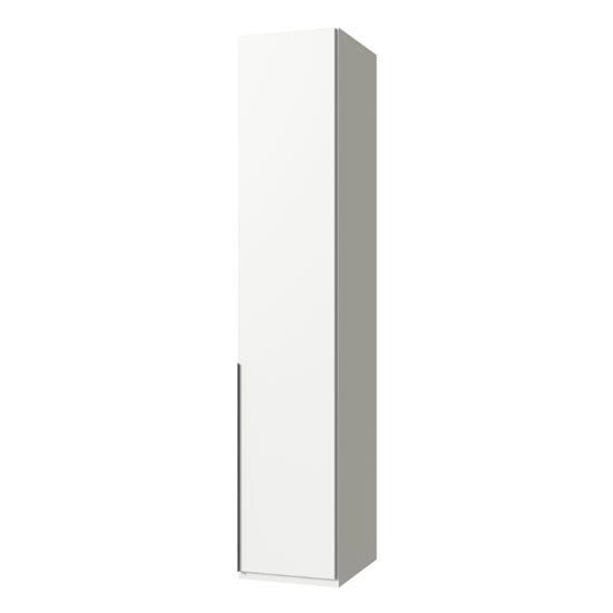 Product photograph of New York Tall Wooden Wardrobe In White 1 Door from Furniture in Fashion