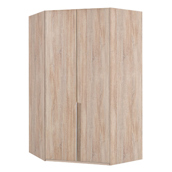 Product photograph of New York Wooden Corner Wardrobe In Oak from Furniture in Fashion