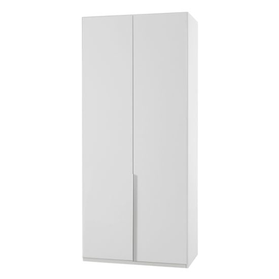 New York Wooden Wardrobe In White With 2 Doors