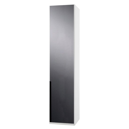 New Zork Tall Wardrobe In Gloss Grey And White 1 Door