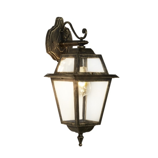New Orleans Outdoor Wall Downlighter In Black And Gold