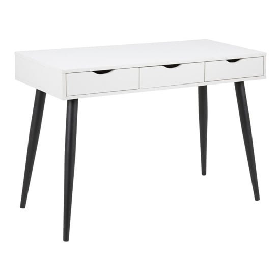 Read more about Newark wooden 3 drawers computer desk in white and black